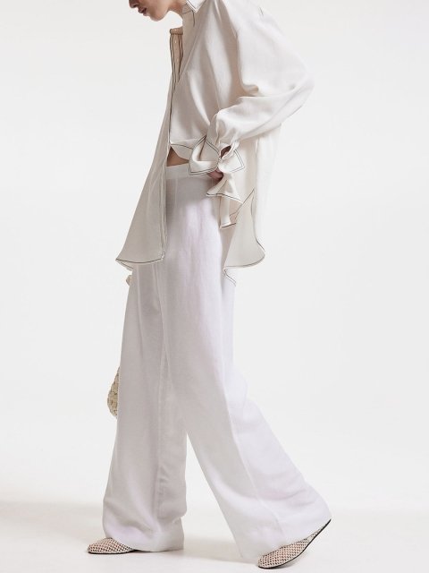 H&M Women Linen-Blend Trousers