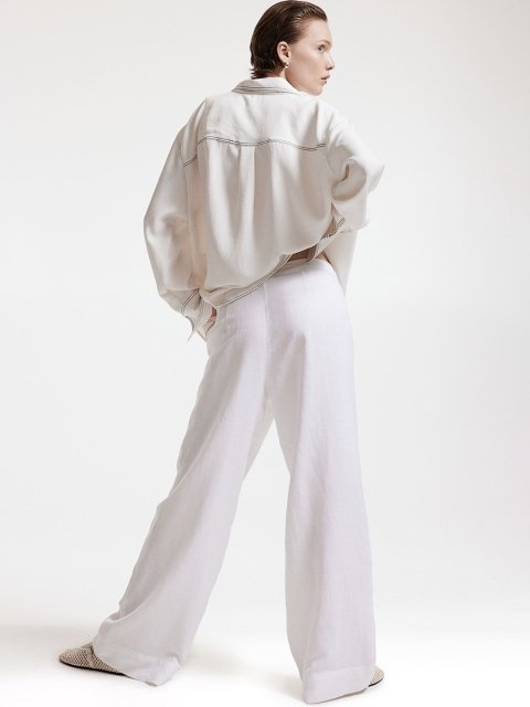H&M Women Linen-Blend Trousers