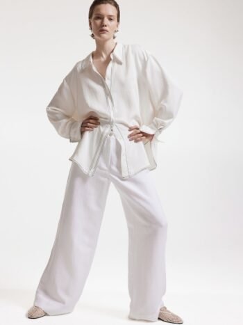 H&M Women Linen-Blend Trousers