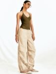 H&M Women Loose Fit Mid-Rise Parachute Trousers