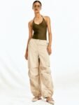 H&M Women Loose Fit Mid-Rise Parachute Trousers