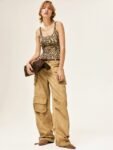 H&M Women Mid-Rise Loose Fit Wide Cargo Trousers