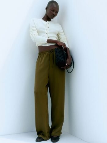 H&M Women Mid-Rise Loose Fit Wide Pull-On Trousers