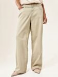 H&M Women Mid-Rise Straight Twill Trousers