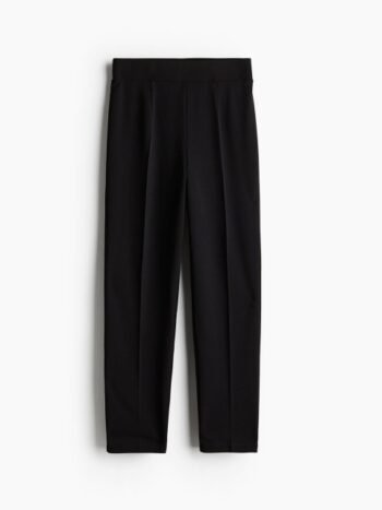 H&M Women Mid-Rise Tapered Jersey Trousers