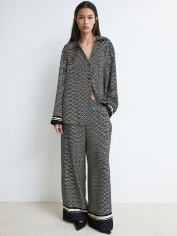 H&M Women Printed Wide Leg Trousers