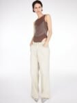 H&M Women Pure Cotton Straight Twill Trousers