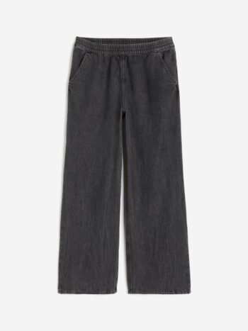 H&M Women Pure Cotton Wide-Denim Joggers