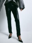 H&M Women Slim Coated Trousers