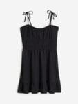 H&M Women Smocked-Waist Textured Dress