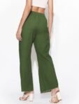 H&M Women Solid Mid Rise Flared Casual Trousers