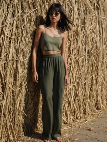 H&M Women Solid Straight Fit Trouser