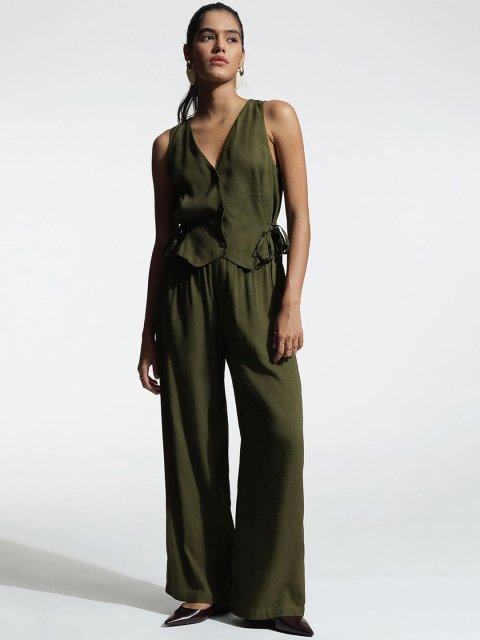 H&M Women Solid Straight Fit Trouser