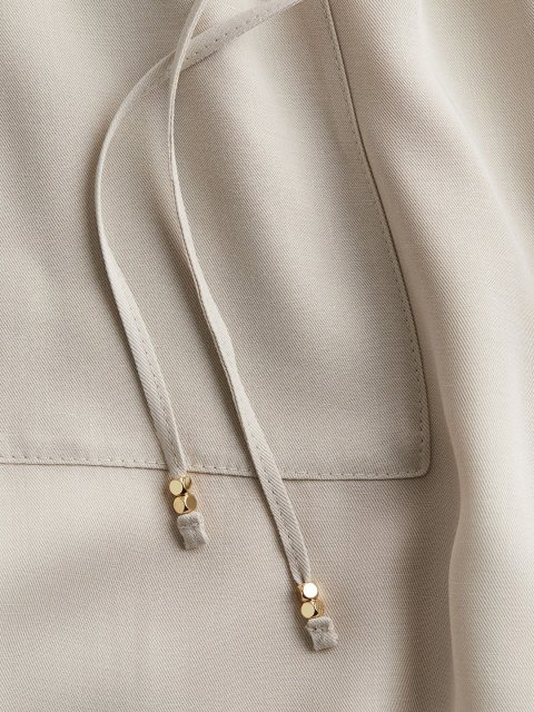 H&M Women Solid Viscose Drawstring Mid-Rise Regular Trousers