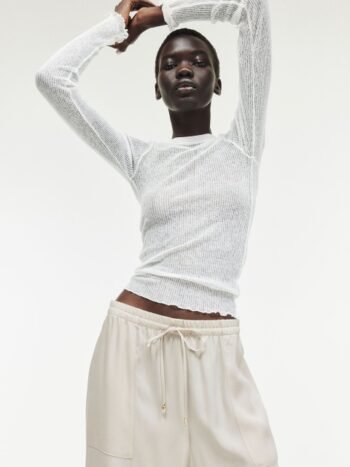 H&M Women Solid Viscose Drawstring Mid-Rise Regular Trousers