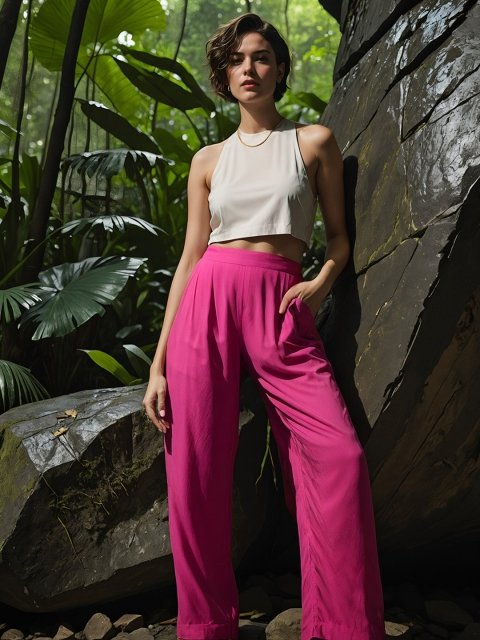 H&M Women Straight Fit Elasticated Trouser