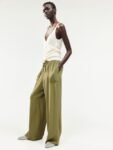 H&M Women Viscose Mid-Rise Loose Fit Drawstring Trousers