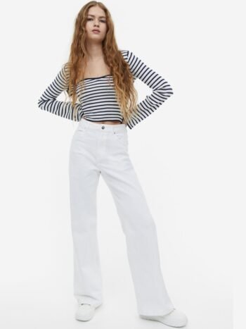 H&M Women Wide Twill Trousers