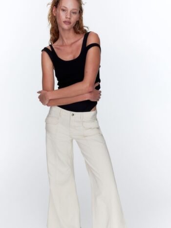 H&M Women Wide Twill Trousers