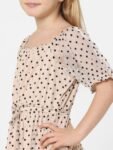 KIDS ONLY Beige & Black Printed Polka Dots Dress
