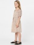 KIDS ONLY Beige & Black Printed Polka Dots Dress