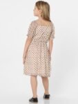 KIDS ONLY Beige & Black Printed Polka Dots Dress