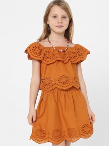 KIDS ONLY Brown Off-Shoulder Bardot Top