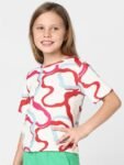KIDS ONLY Girls Abstract Printed Round Neck T-shirt