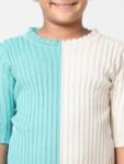KIDS ONLY Girls Beige & Blue Colourblocked Top