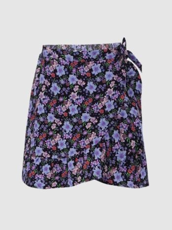 KIDS ONLY Girls Black & Blue Floral Printed Skirts