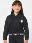 KIDS ONLY Girls Black Solid Hooded Sweatshirt