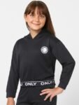 KIDS ONLY Girls Black Solid Hooded Sweatshirt