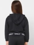 KIDS ONLY Girls Black Solid Hooded Sweatshirt