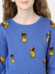 KIDS ONLY Girls Blue & Black Cotton Printed Pullover