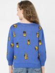 KIDS ONLY Girls Blue & Black Cotton Printed Pullover