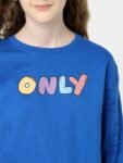 KIDS ONLY Girls Blue Cotton Printed Sweatshirt