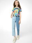 KIDS ONLY Girls Blue High-Rise Mildly Distressed Stretchable Jeans