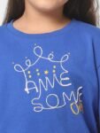 KIDS ONLY Girls Blue Printed Cotton Sweatshirt
