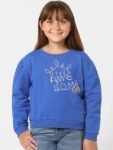 KIDS ONLY Girls Blue Printed Cotton Sweatshirt
