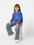 KIDS ONLY Girls Blue Printed Cotton Sweatshirt