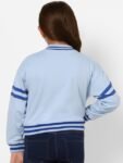 KIDS ONLY Girls Blue Typography Cotton Bomber Jacket