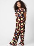KIDS ONLY Girls Brown & Pink Printed Basic Jumpsuit