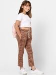 KIDS ONLY Girls Brown Printed Track Pants