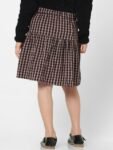 KIDS ONLY Girls Checked Cotton Flared Knee Length Skirt