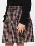 KIDS ONLY Girls Checked Cotton Flared Knee Length Skirt
