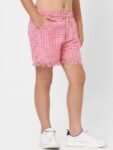 KIDS ONLY Girls Checked Cotton Regular Fit Shorts