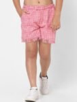 KIDS ONLY Girls Checked Cotton Regular Fit Shorts