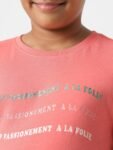 KIDS ONLY Girls Coral Typography Printed Cotton T-shirt
