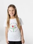 KIDS ONLY Girls Floral Embroidered Typography Printed T-shirt