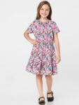 KIDS ONLY Girls Floral Printed Fit & Flare Midi Dress